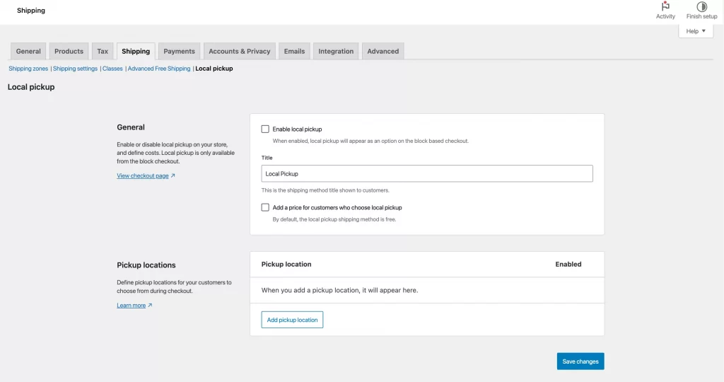 local pickup woocommerce