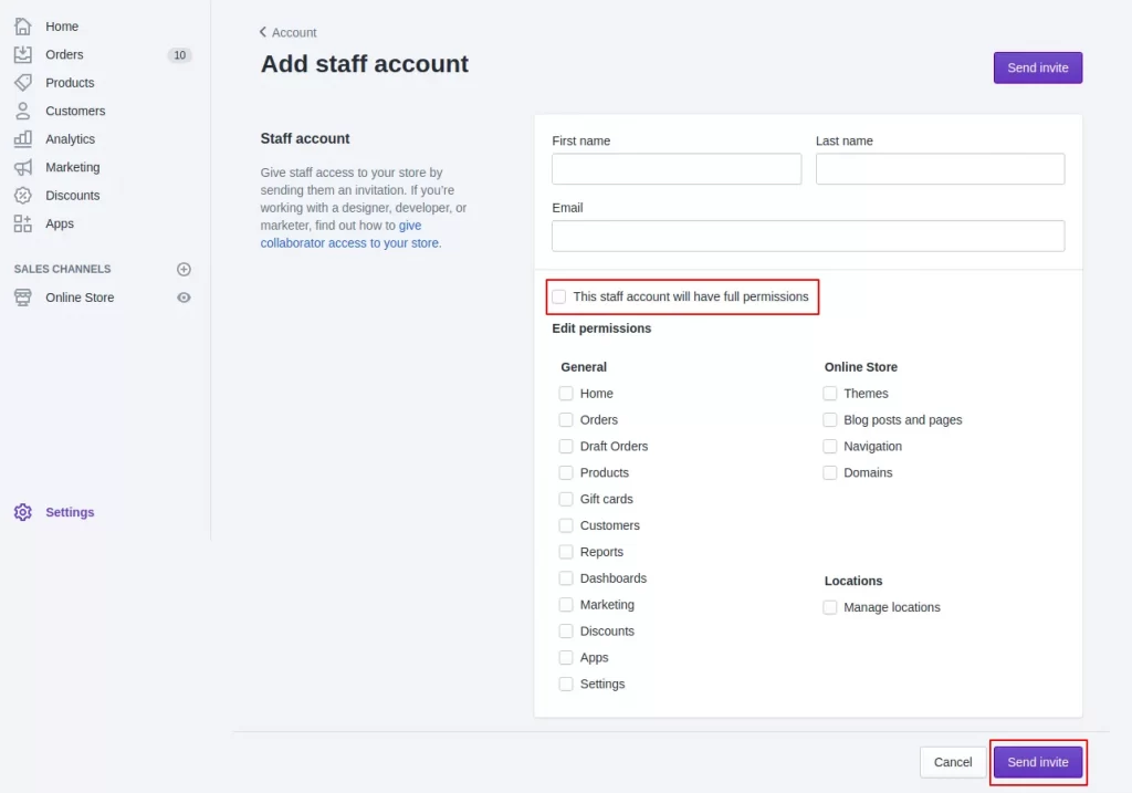shopify staff accounts
