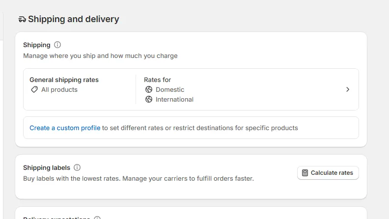 shopify payments shipping