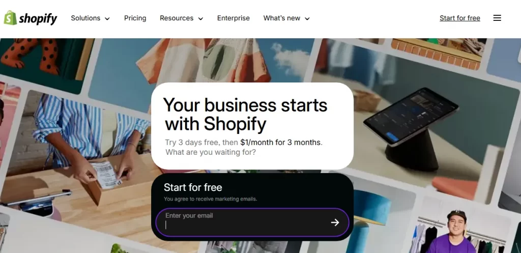 shopify trial page