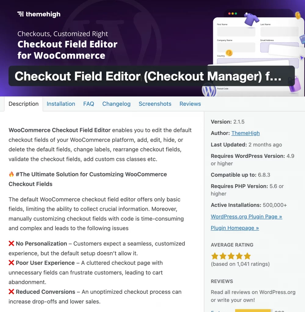 checkout field editor for woocommerce
