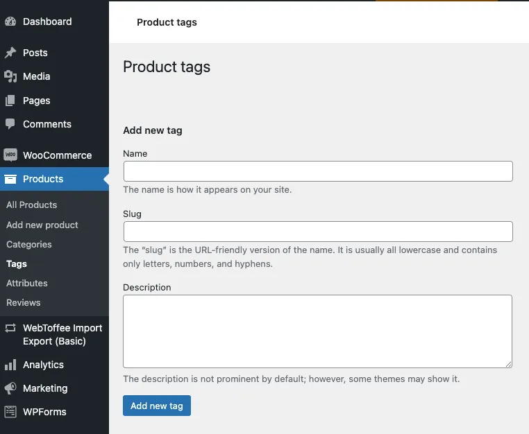 add product tags
