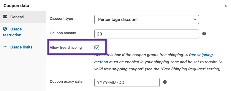 free shipping via coupon