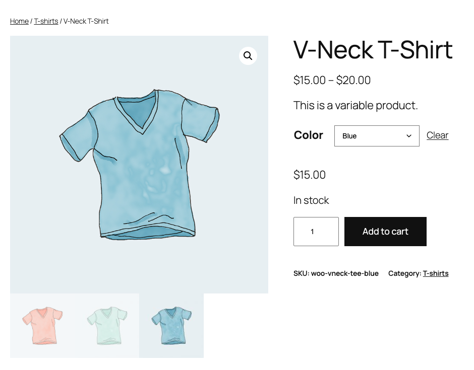 woocommerce-customer-view-variation-selected