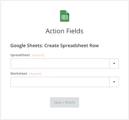 zapier export to google sheet