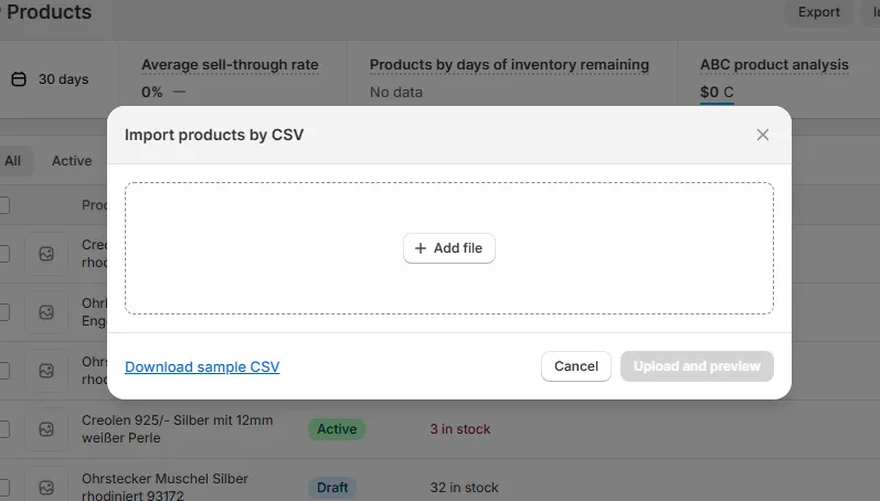shopify add file csv