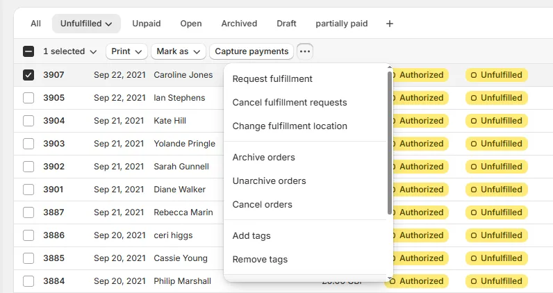 shopify cancel pre-orders