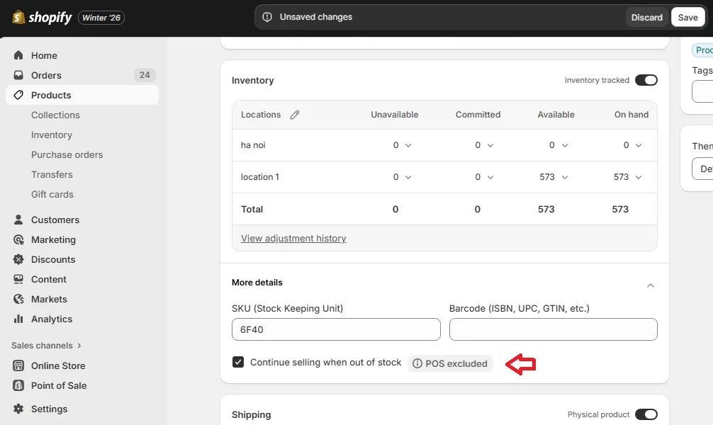shopify continue selling