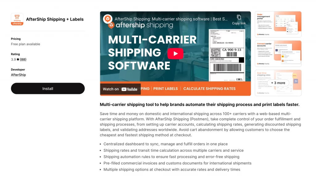 install app from shopify app store