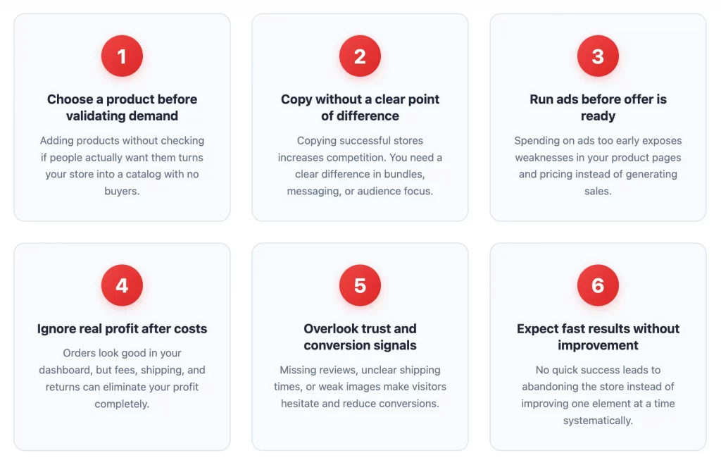 mistakes that many people make when they start or scale a Shopify