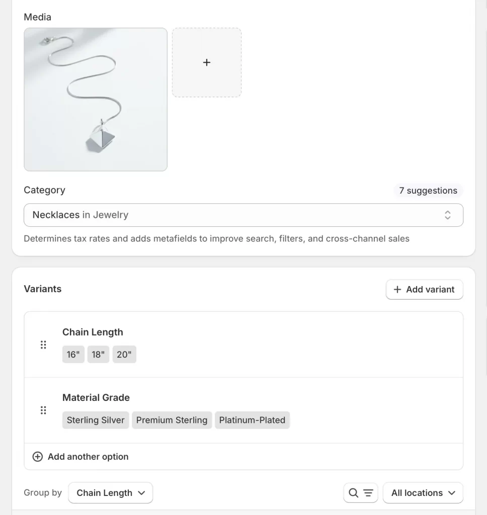 product jewelry information