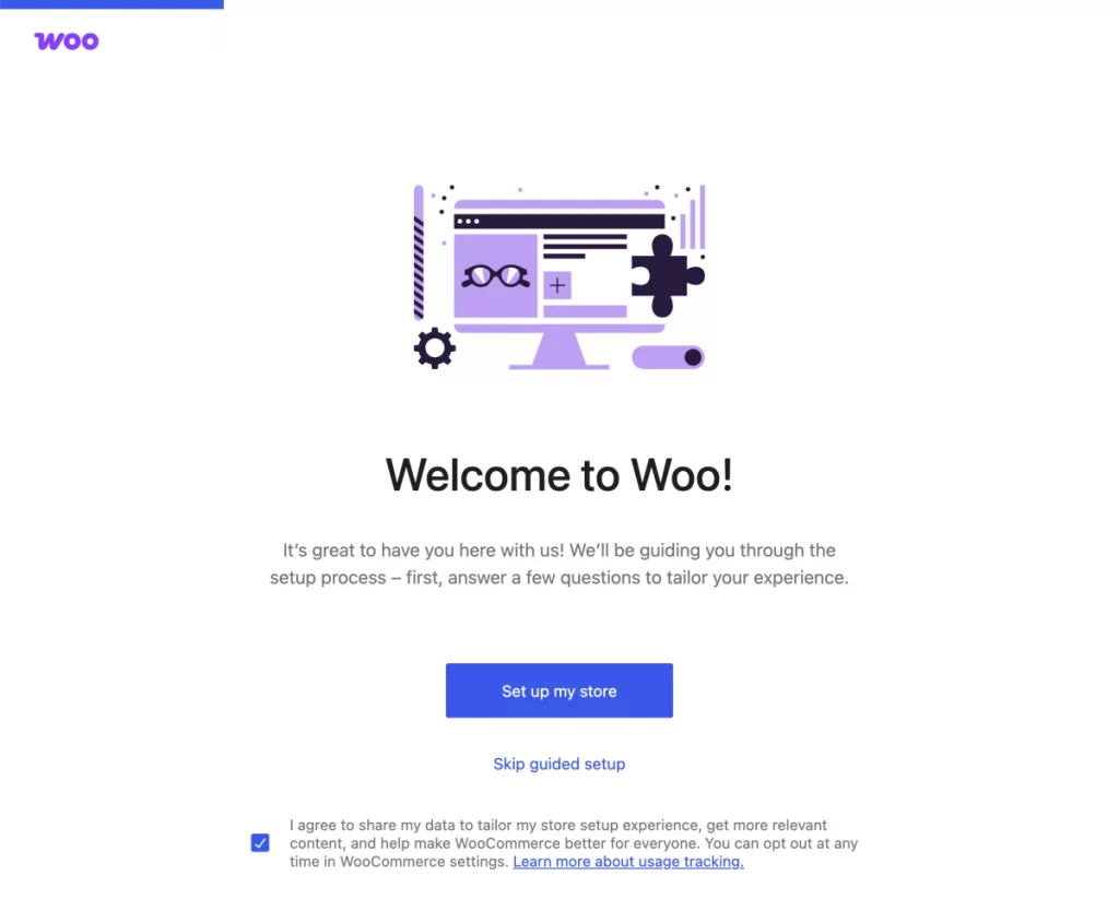 step 1 welcome to woocommerce