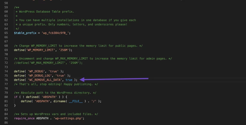 uninstall_wocommerce_plugin_wpconfig