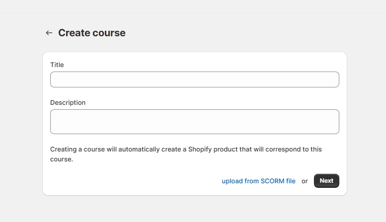 shopify course title description
