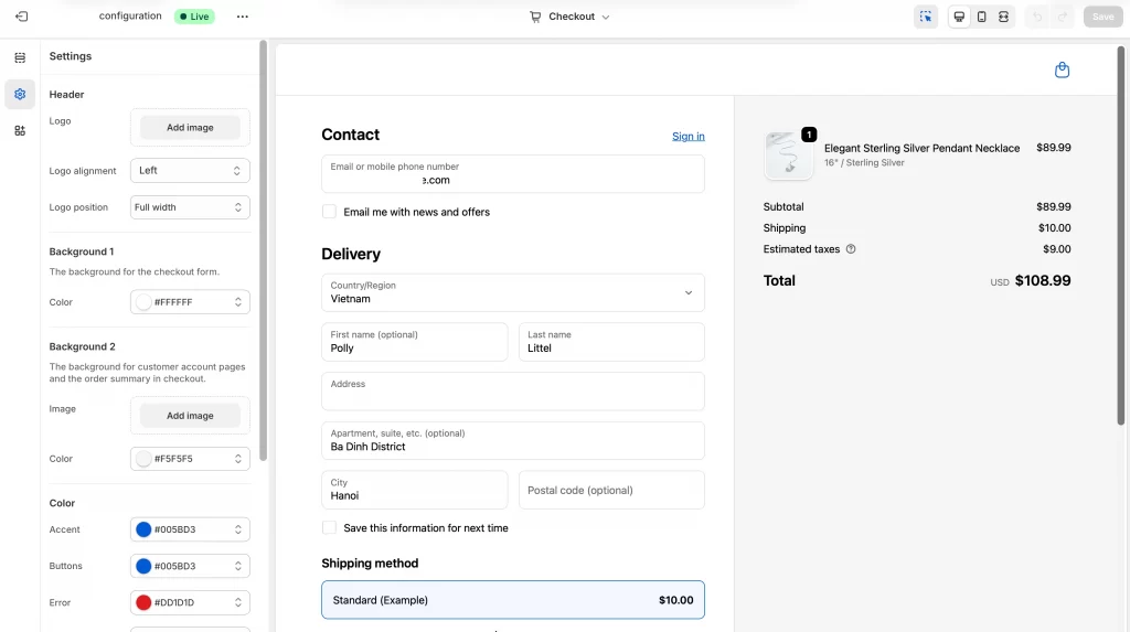 2 checkout edit in theme editor