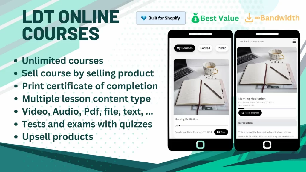 ldt courses shopify app