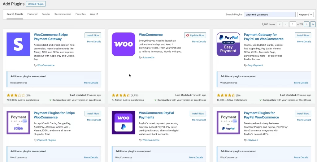 add woocommerce payment plugins