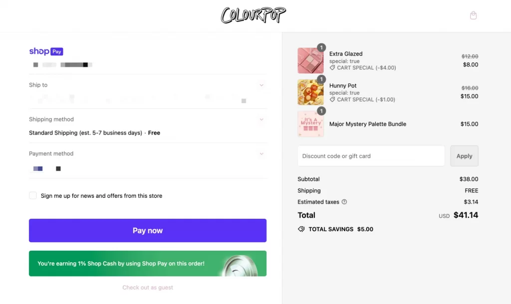 colourpop shop pay