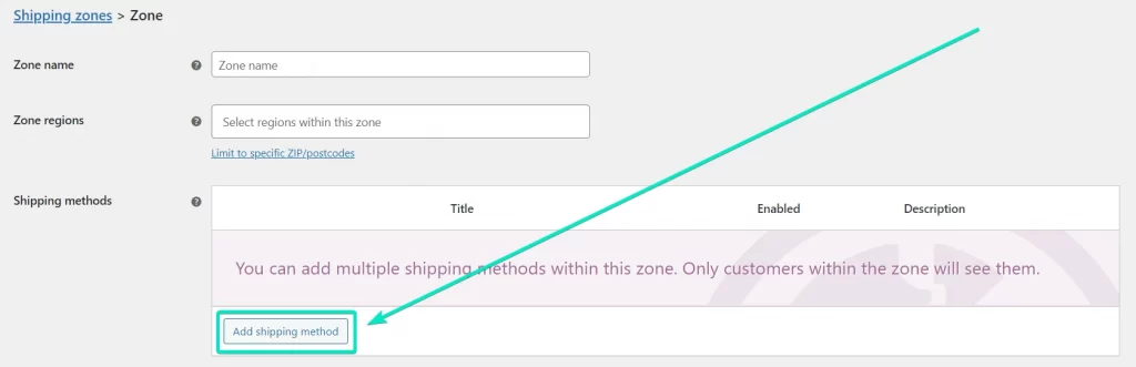 add shipping method woo